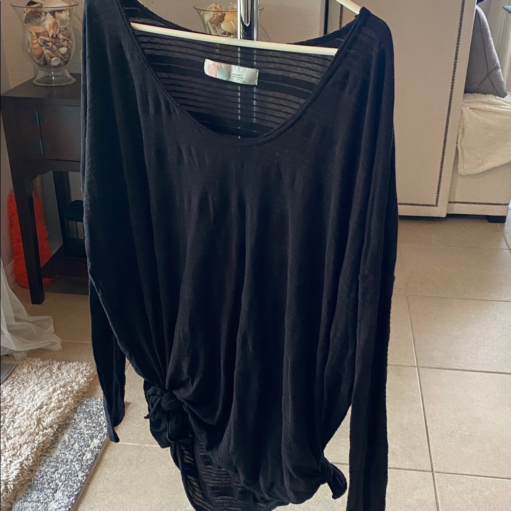Black Long Sleeve swimsuit coverup by FP Beach